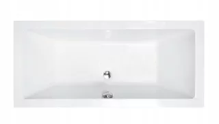 Besco Quadro obdĺžniková akrylátová vaňa s odtokom v strede, 165 x 75 cm
